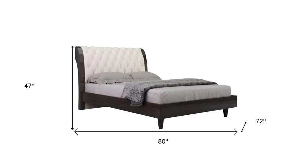 Four Piece Beige Solid and Manufactured Wood Bedroom Set With Mirror HomeRoots