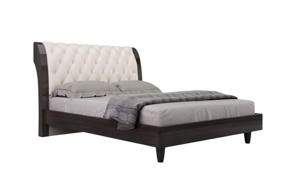 Four Piece Beige Solid Wood Bedroom Set With Mirror HomeRoots