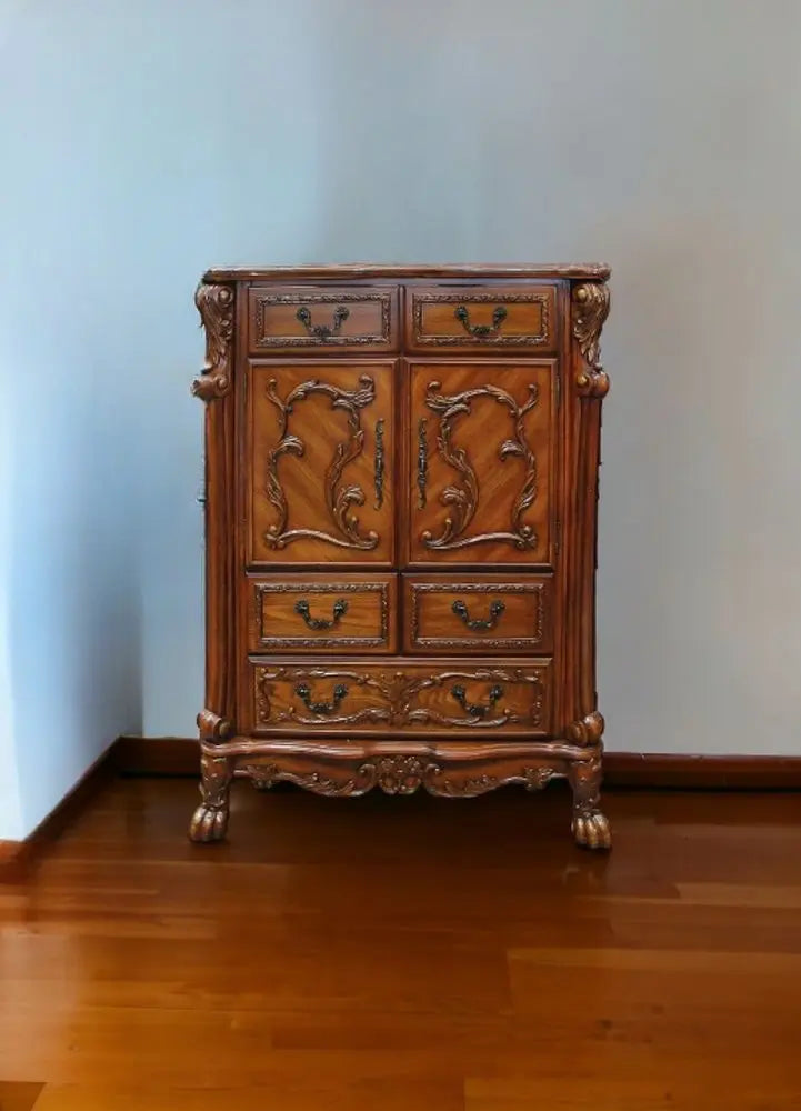 20" X 66" X 38" Cherry Oak Wood Poly Resin Dresserserver HomeRoots