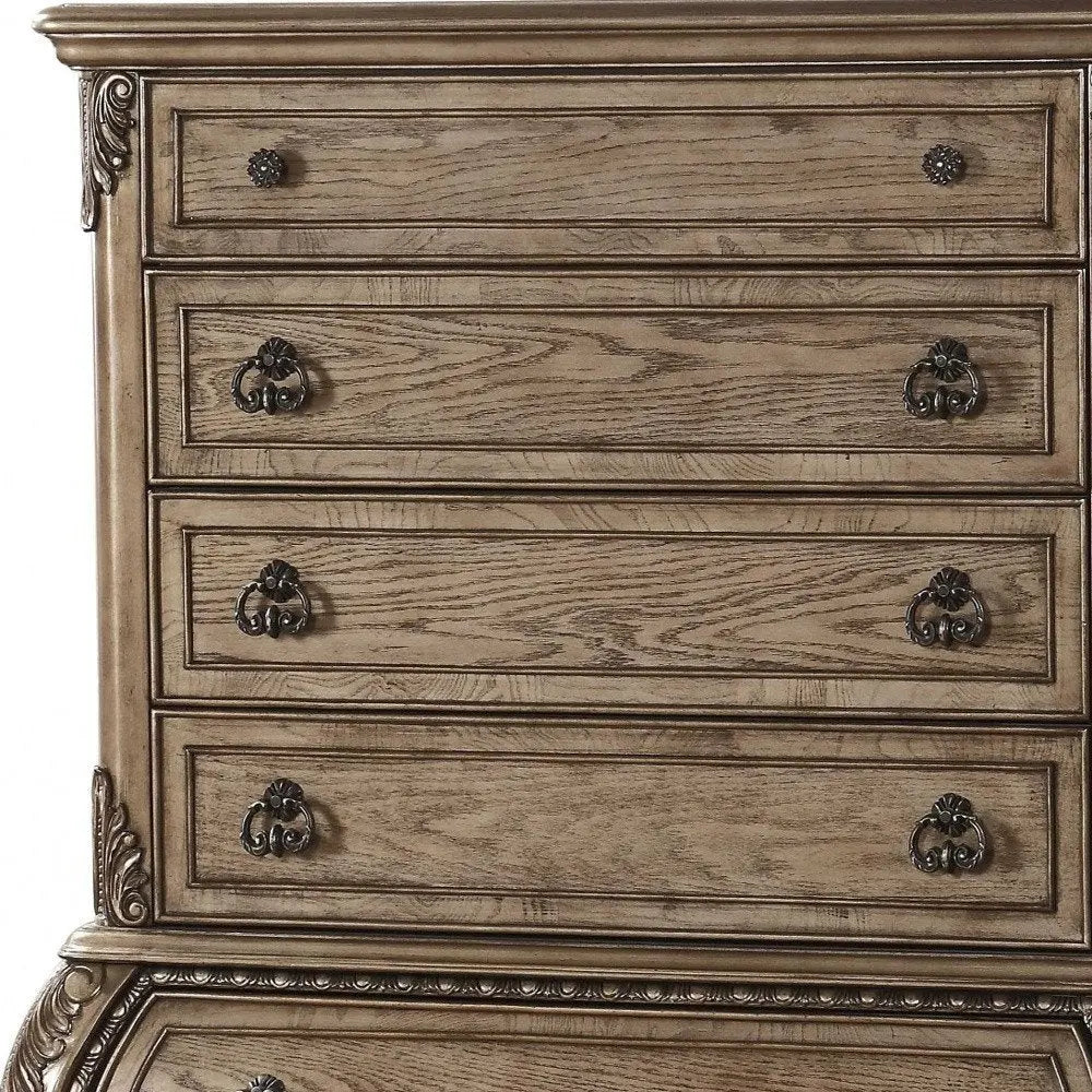 23" Brown Solid Wood Combo Dresser HomeRoots