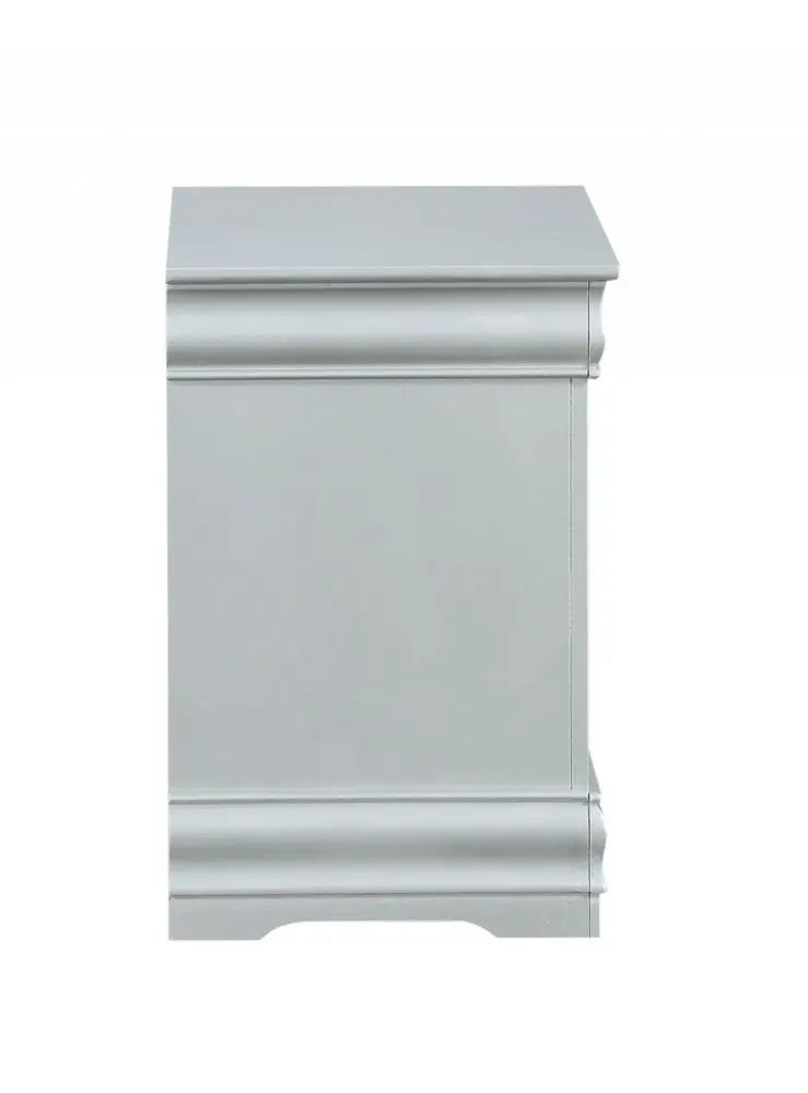 24" Platinum Two Drawers Nightstand HomeRoots