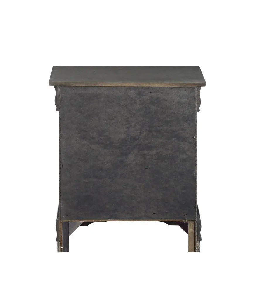 24" Gray Two Drawers Nightstand HomeRoots