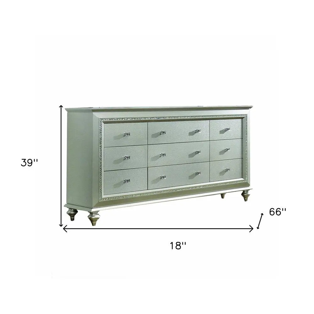 18" Champagne Solid Wood Double Dresser HomeRoots