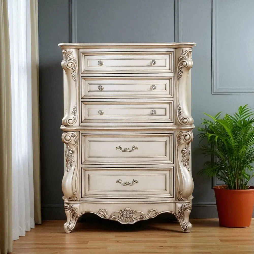 21" Beige Solid Wood Double Dresser HomeRoots