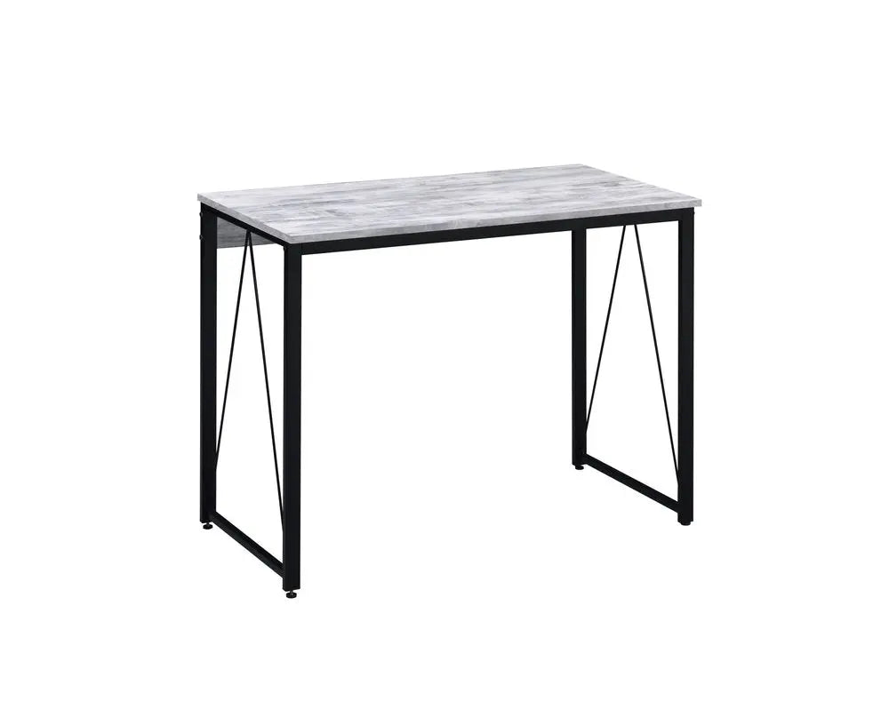 35" Antiqued White and Black Writing Desk - NOBLE HOME INTERIORS
