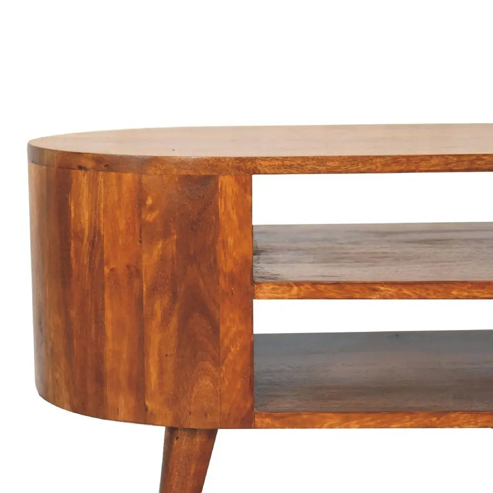 35" Brown Solid Wood Enclosed and Open Storage TV Stand - NOVA HOME FURNITURE