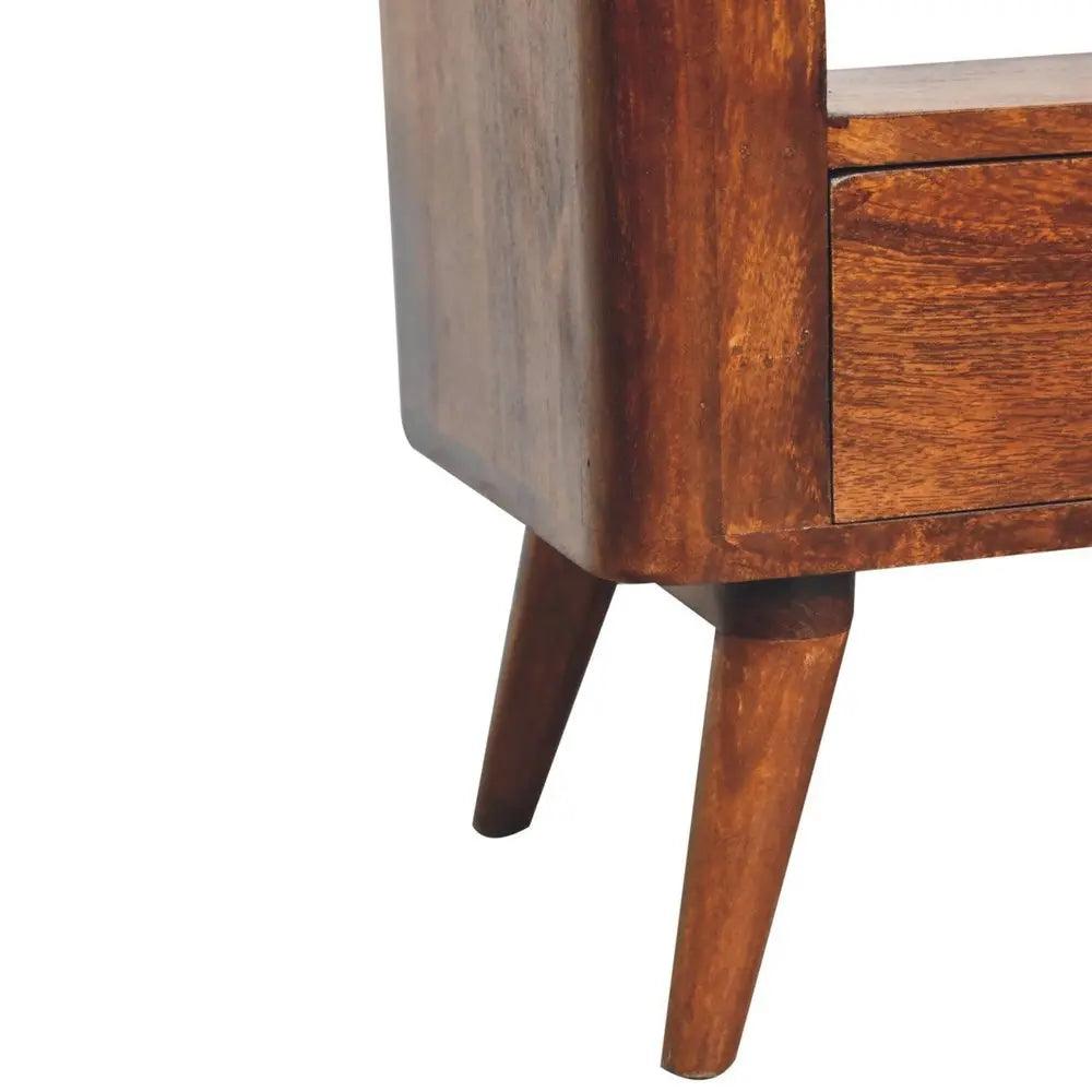 35" Brown Solid Wood Enclosed and Open Storage TV Stand - NOVA HOME FURNITURE