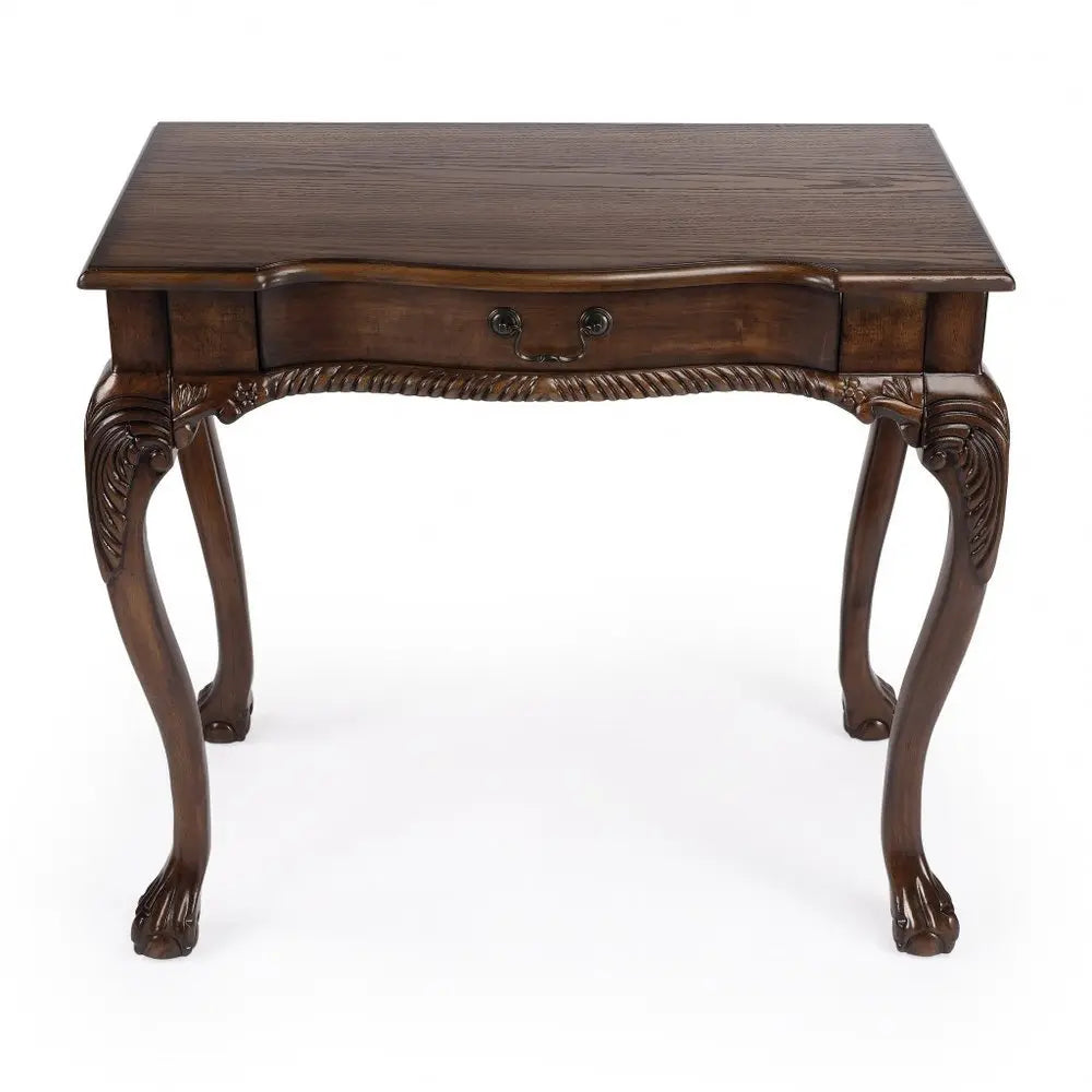 35" Brown Solid Wood Writing Desk - NOBLE HOME INTERIORS