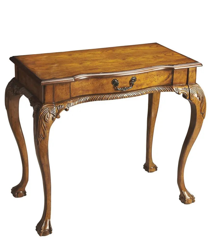 35" Brown Solid Wood Writing Desk - NOBLE HOME INTERIORS