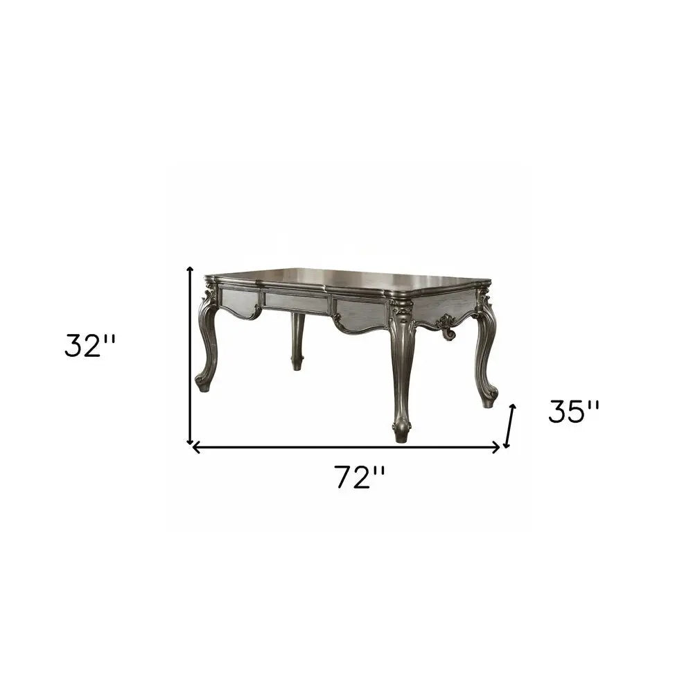 35" Silver Executive Desk - NOBLE HOME INTERIORS