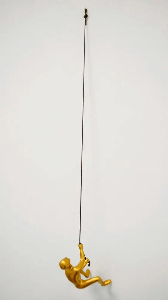 6" X 3" Gold Resin Climbing Man Hanging Dimensional Sculpture HomeRoots