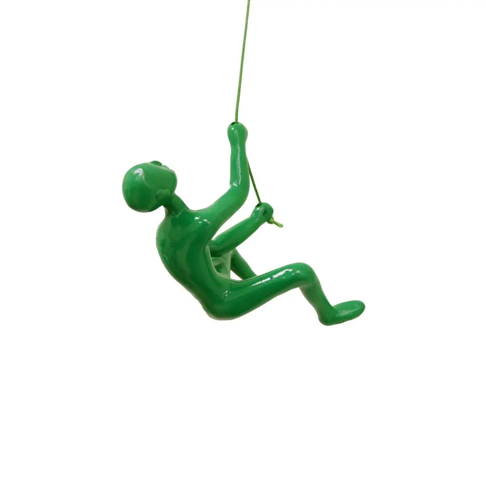 6" X 3" Green Resin Climbing Man Hanging Dimensional Sculpture HomeRoots
