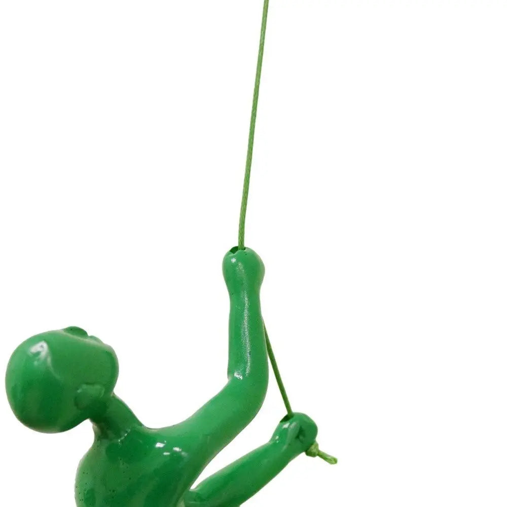 6" X 3" Green Resin Climbing Man Hanging Dimensional Sculpture HomeRoots