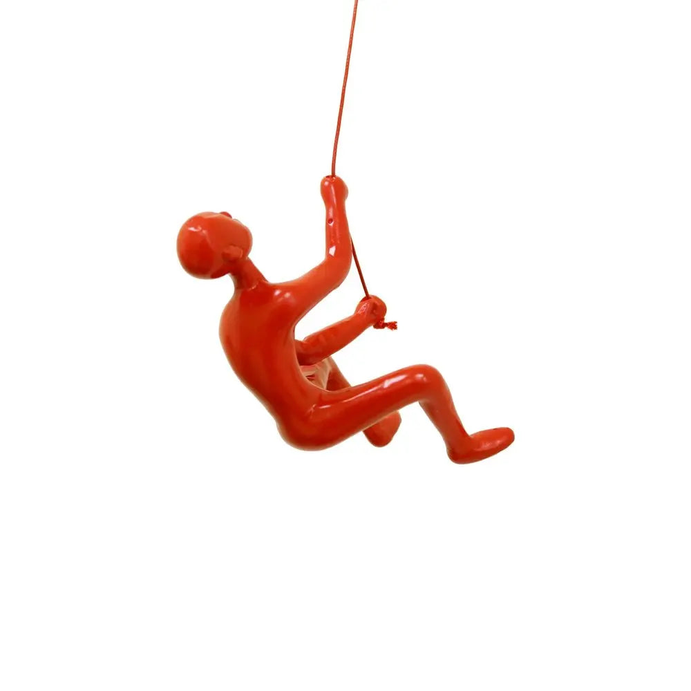 6" X 3" Red Resin Climbing Man Hanging Dimensional Sculpture HomeRoots