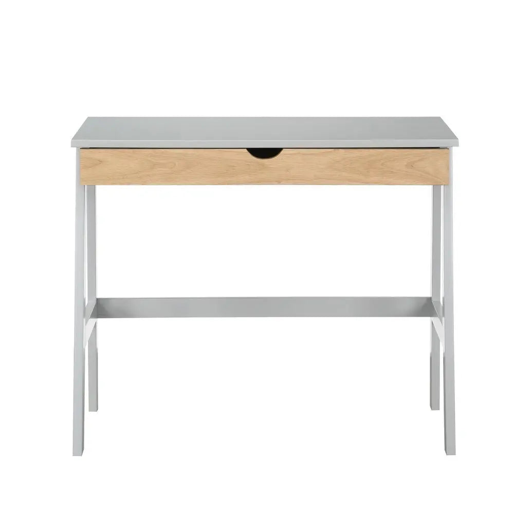 36" Gray and Natural Writing Desk - NOBLE HOME INTERIORS