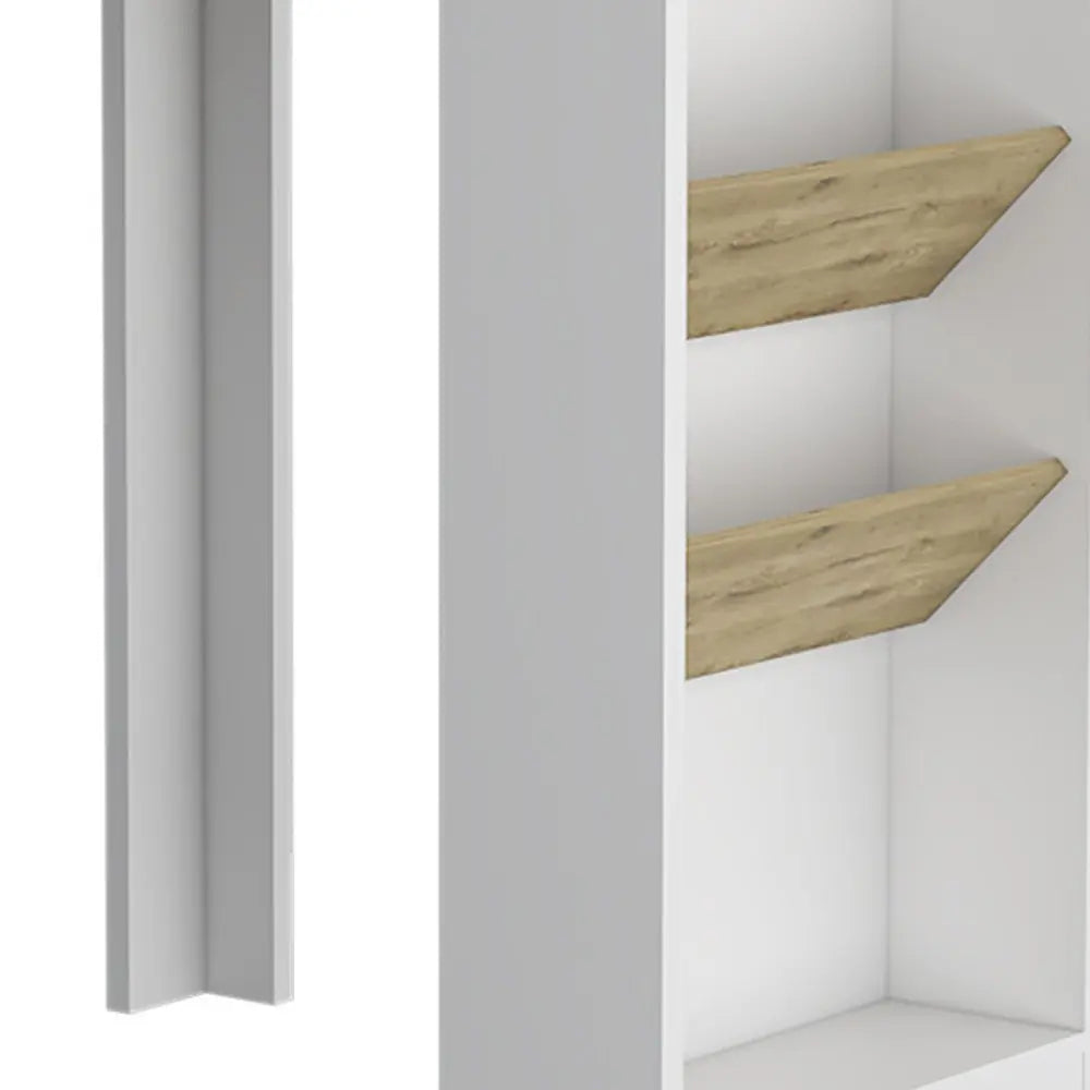 36" Natural and White Wood Kitchen Island With Storage - NOVA HOME FURNITURE