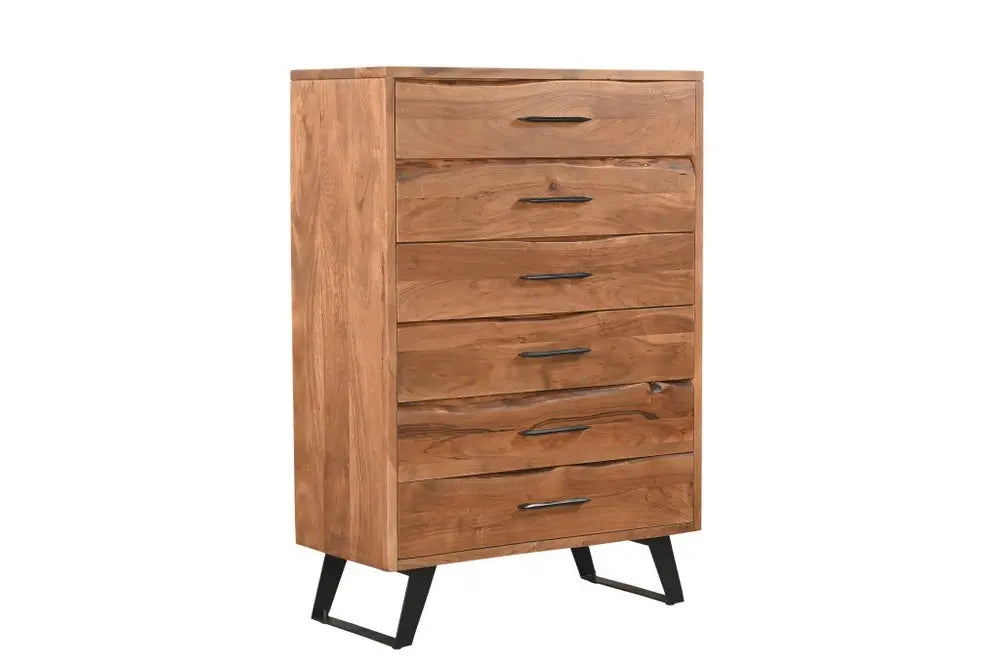36" Natural Live Edge Solid Wood Five Drawer Dresser - NOBLE HOME INTERIORS