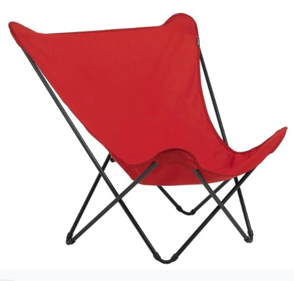 36" Red and Chrome Outdoor Camping Chair - NOBLE HOME INTERIORS