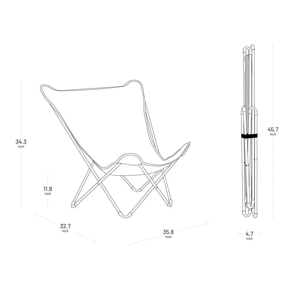 36" Red and Chrome Outdoor Camping Chair - NOBLE HOME INTERIORS