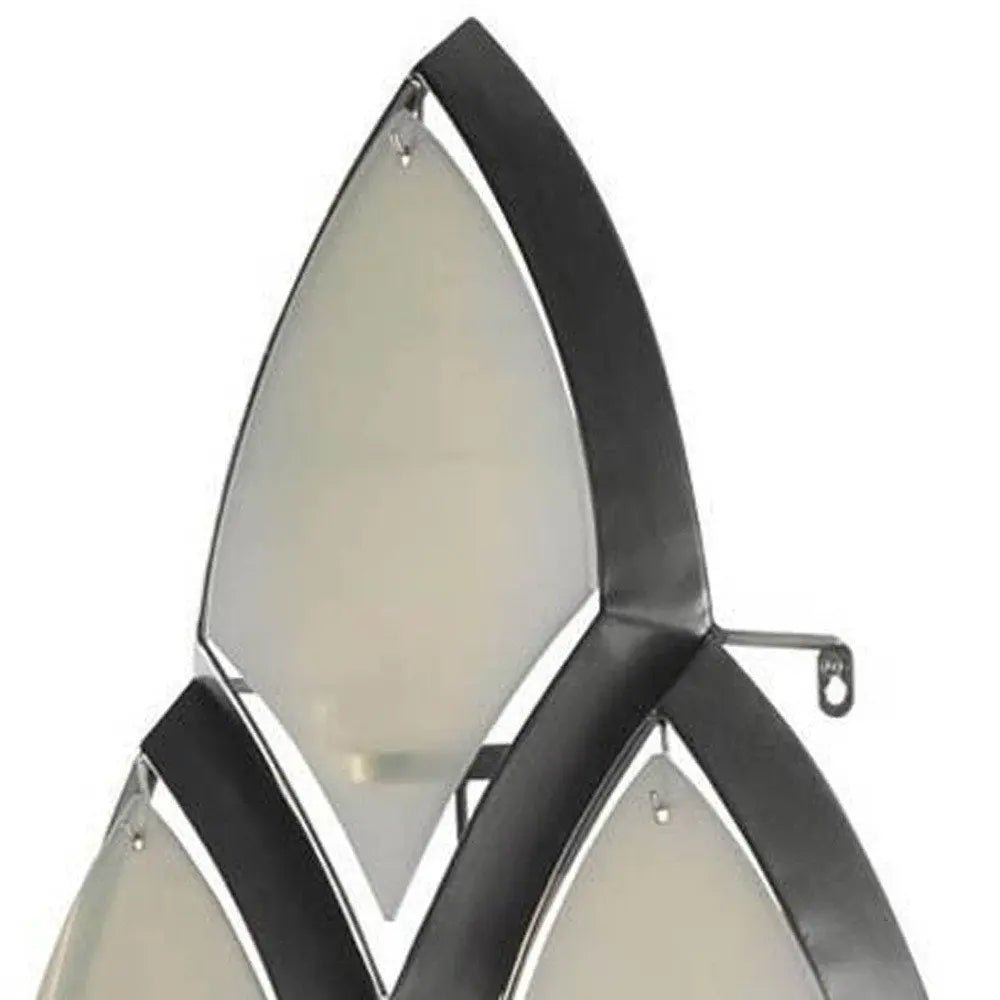36" Silver And Gray Geometric Glass And Metal Wall Sconce Candle Holder HomeRoots
