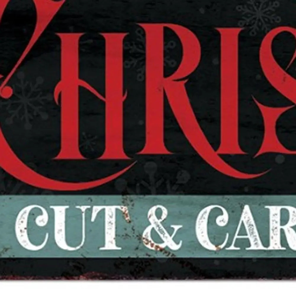 36" X 11" Black Red And White Christmas Trees Wood Wall Decor - NOBLE HOME INTERIORS