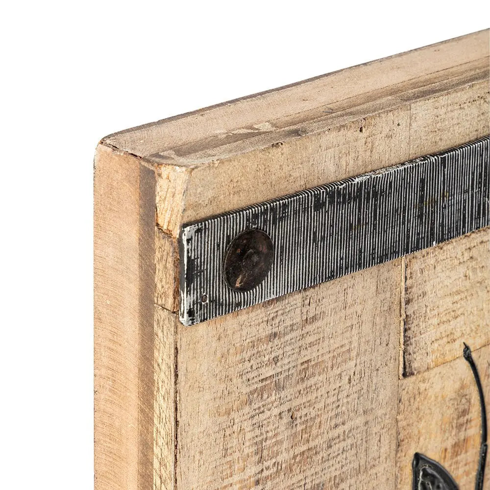 36" X 2" Brown Mango Wood Square Hanging Tapestry - NOBLE HOME INTERIORS