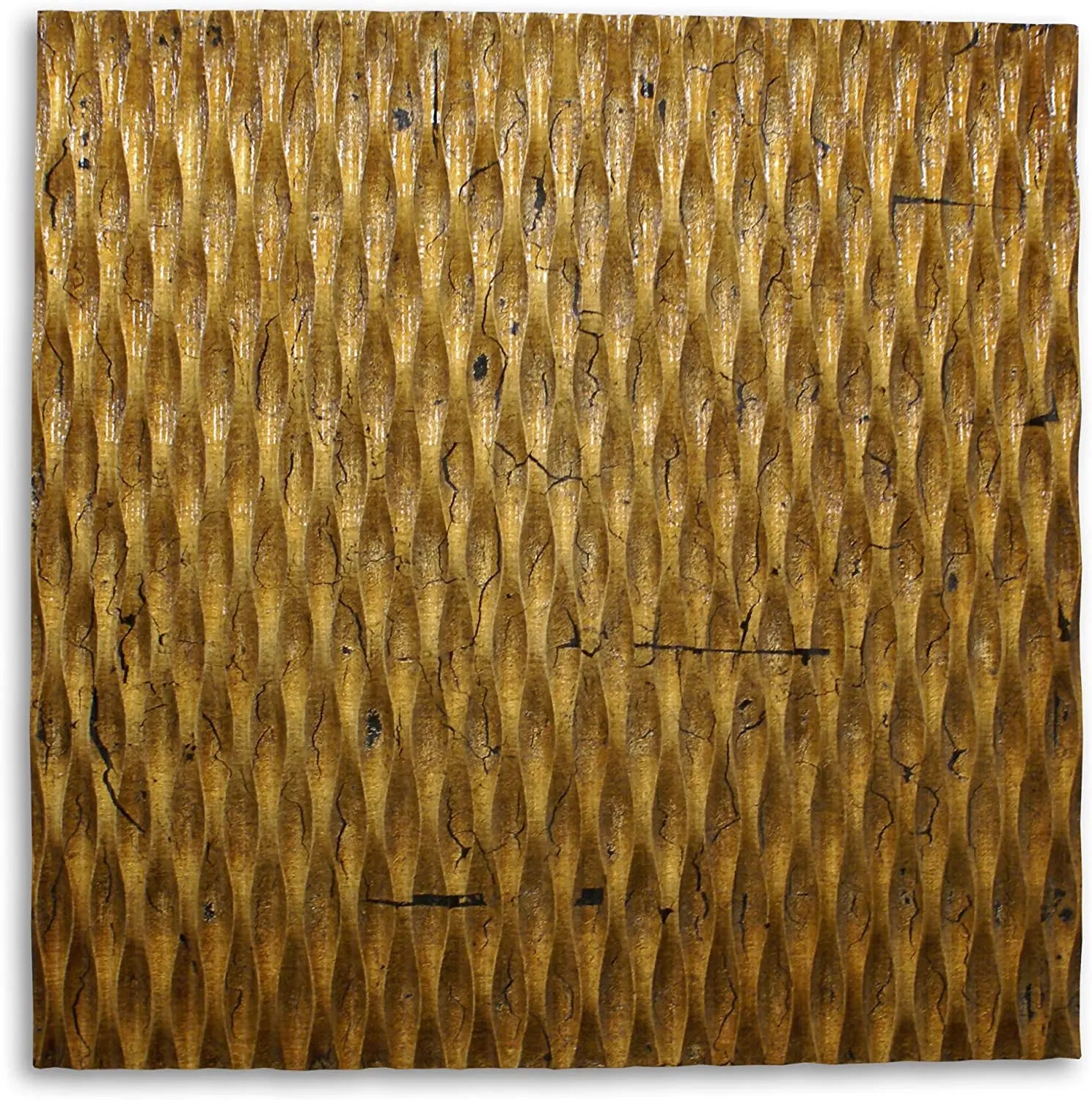 36" X 36" X 1" Raw Wood Look Silver Finish Square Wall Art - NOBLE HOME INTERIORS