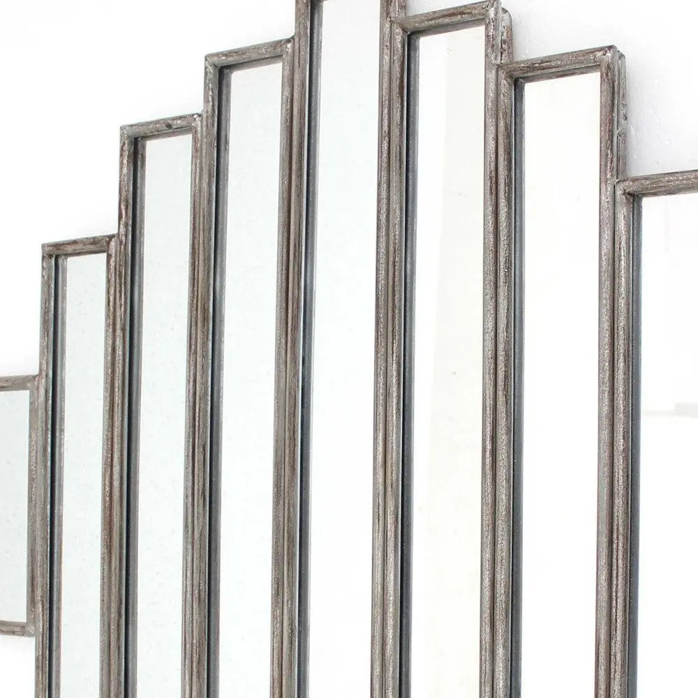 36" X 36" X 2" Silver Rustic Multi Mirrored Wall Sculpture - NOBLE HOME INTERIORS