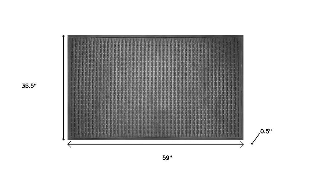 36" X 59" Black Rubber Outdoor Door Mat - NOBLE HOME INTERIORS