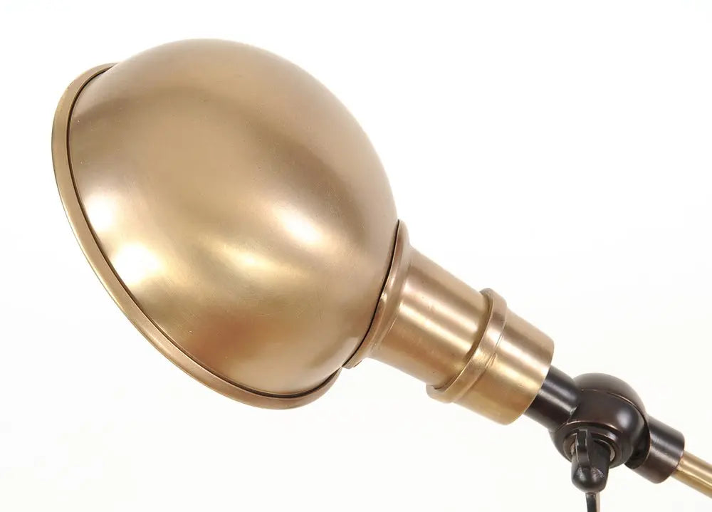 20" Black Metal Adjustable Desk Table Lamp With Gold Bowl Shade HomeRoots