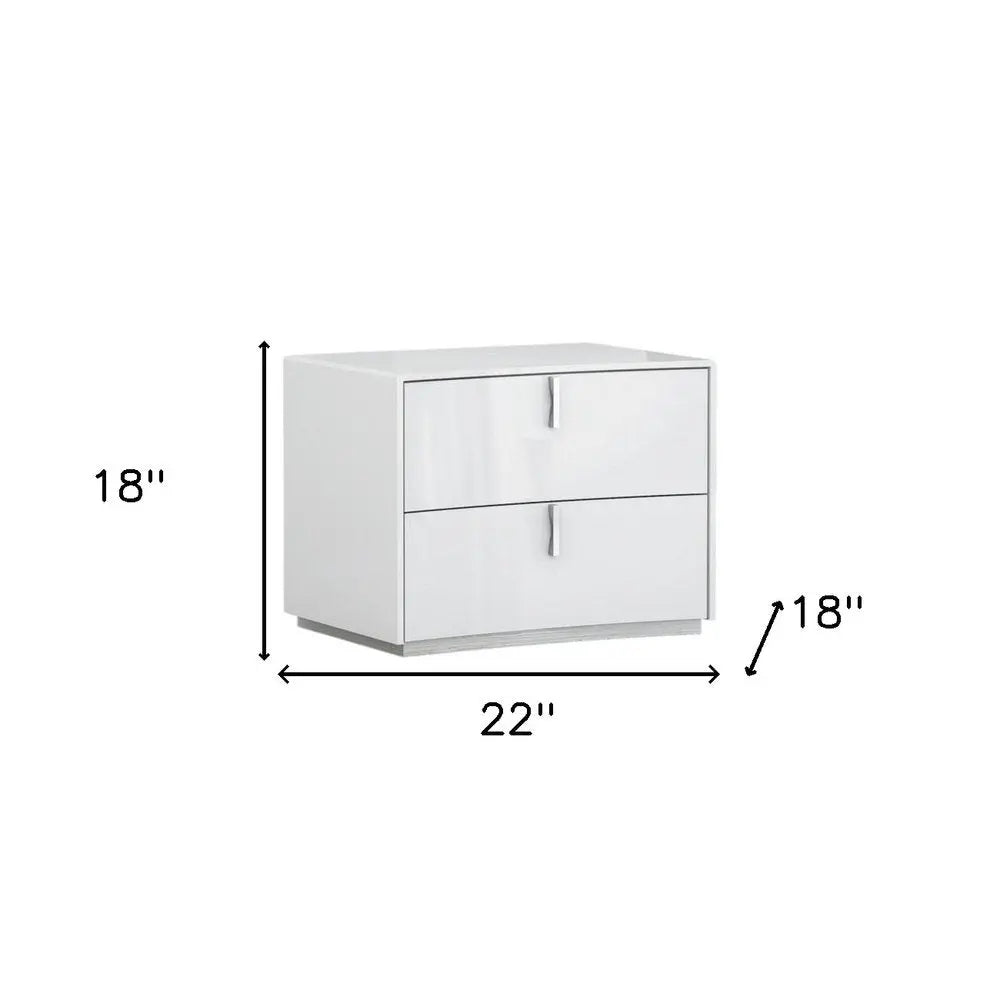 18" White Two Drawers Manufactured Wood Nightstand HomeRoots