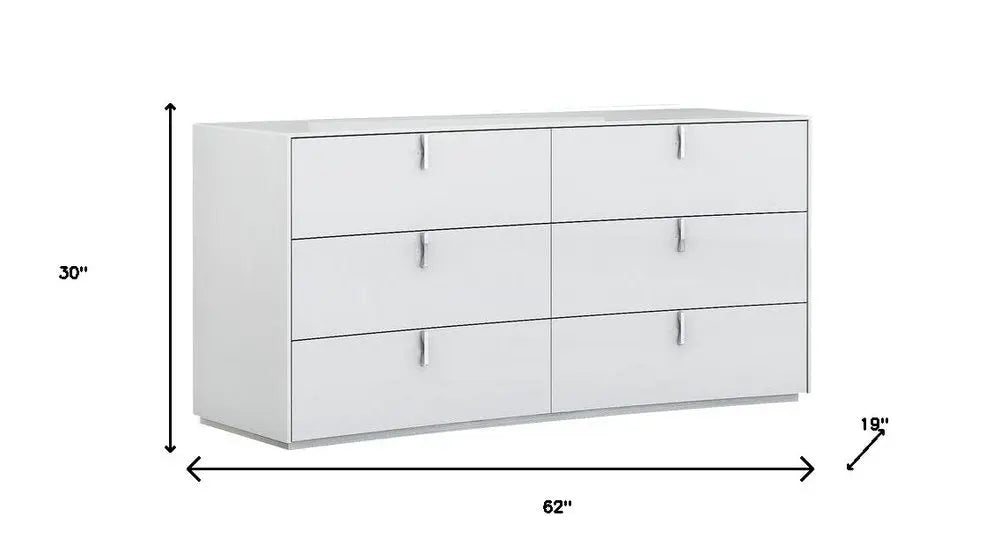 62" X 19" X 30" White  Dresser HomeRoots
