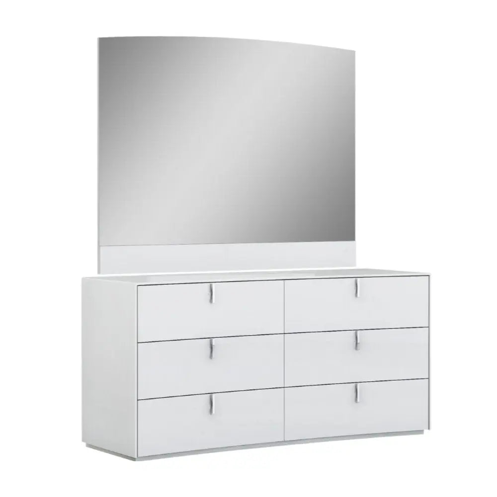 Four Piece White Solid and Manufactured Wood Bedroom Set With Mirror HomeRoots