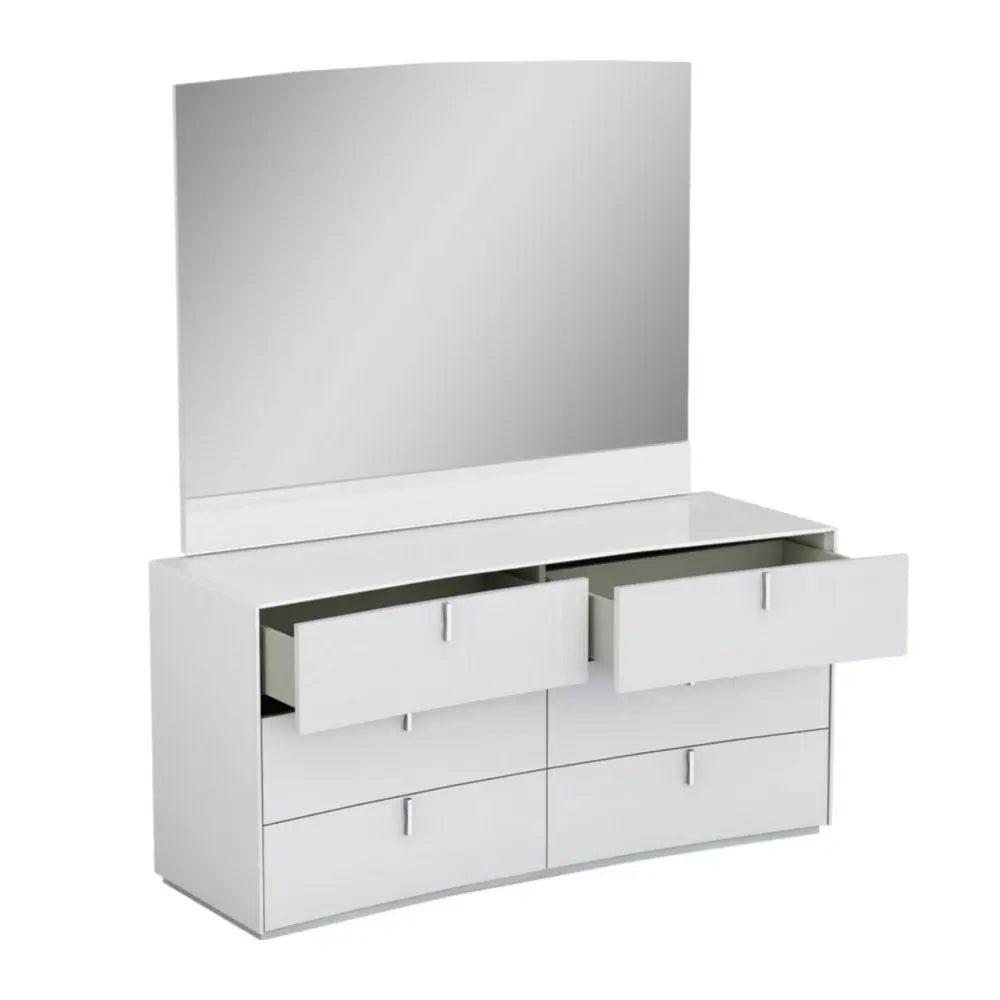 Four Piece White Solid and Manufactured Wood Bedroom Set With Mirror HomeRoots