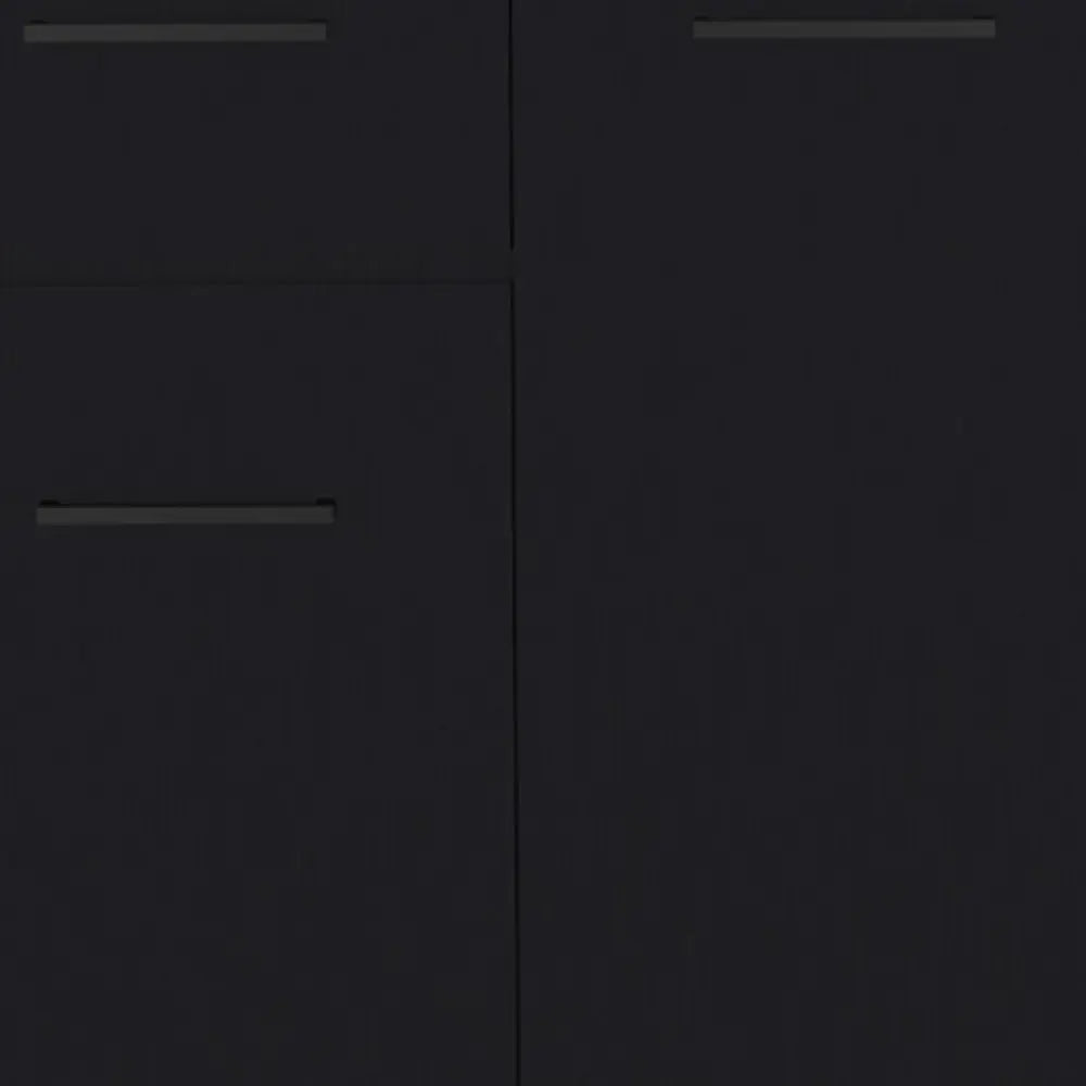 37" Black Wood Accent Cabinet With Two Doors And One Drawer - NOVA HOME FURNITURE