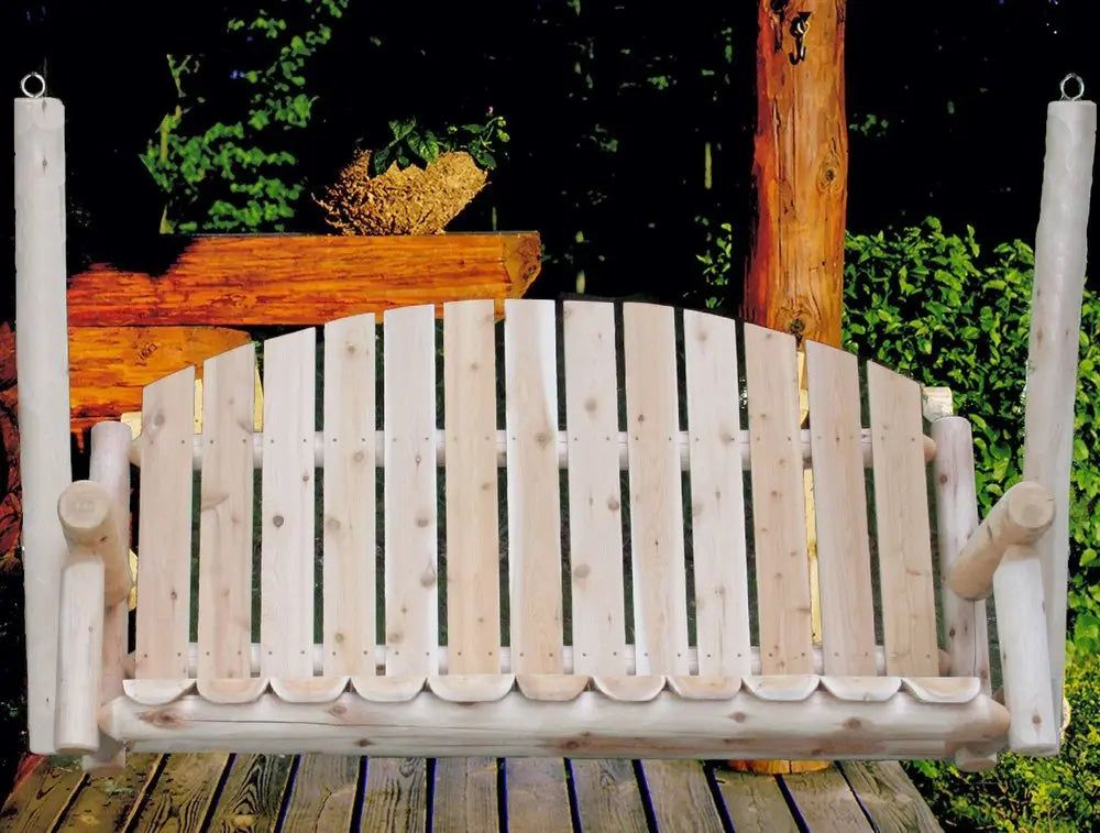 71" Natural Solid Wood Swing Chair HomeRoots