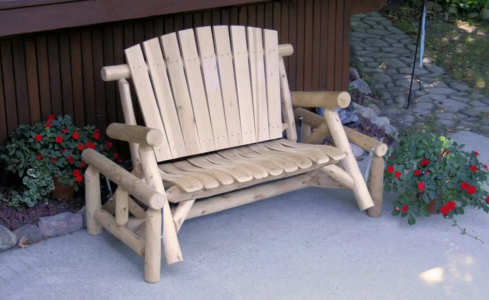 59" Natural Solid Wood Adirondack Chair HomeRoots