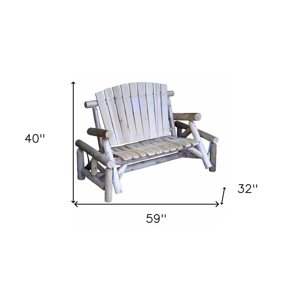 59" Natural Solid Wood Adirondack Chair HomeRoots