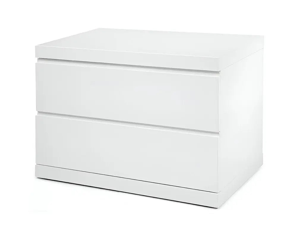 20" White Wood Two Drawer Nightstand HomeRoots