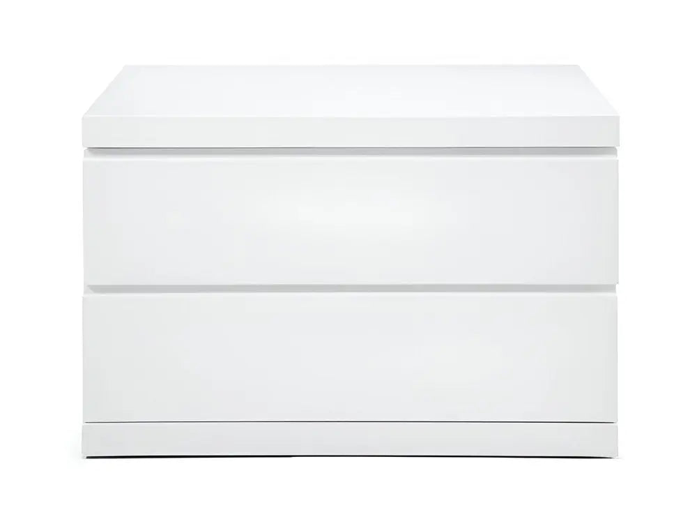 20" White Wood Two Drawer Nightstand HomeRoots