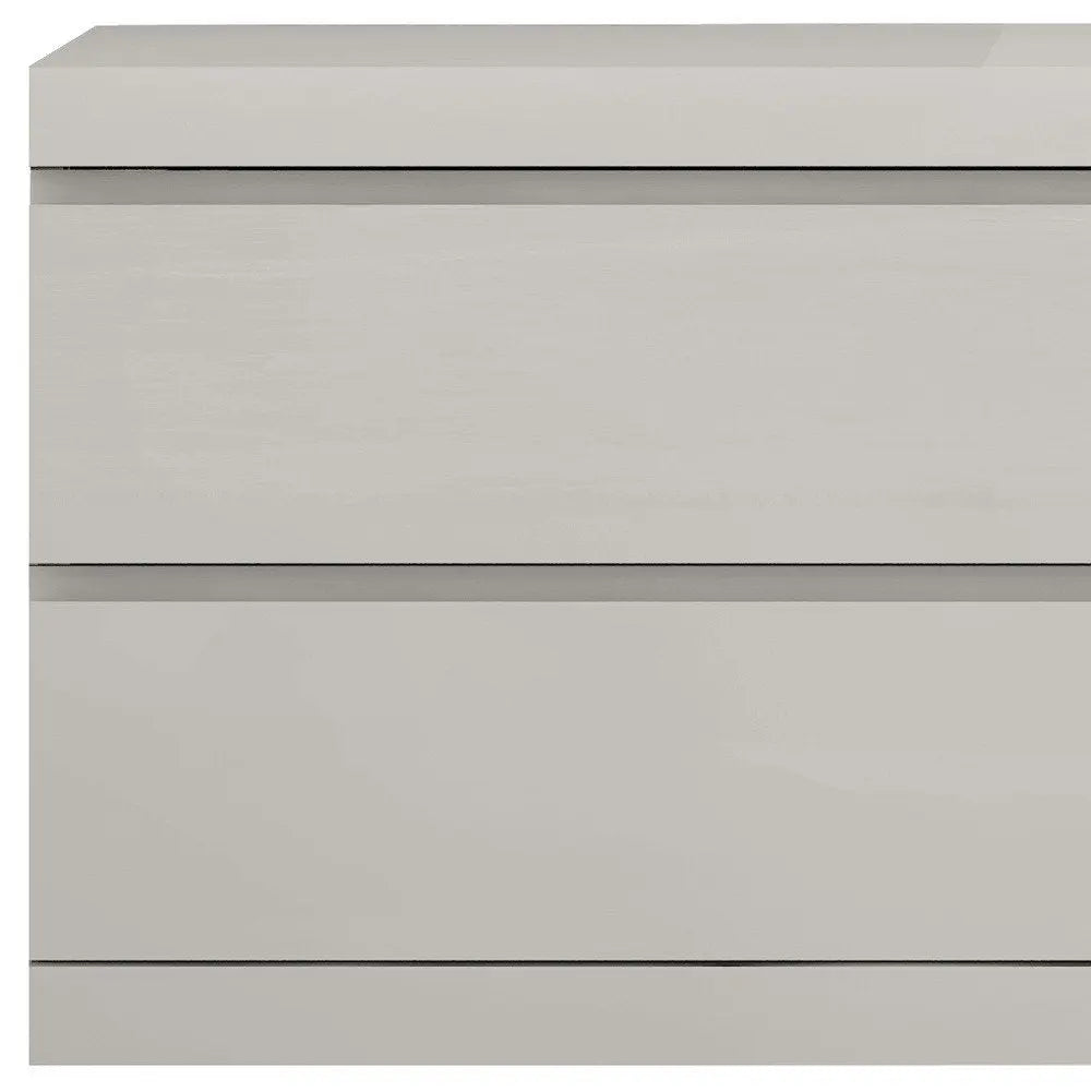 Modern Gray Woodgrain Finish 2 Drawer Nightstand HomeRoots