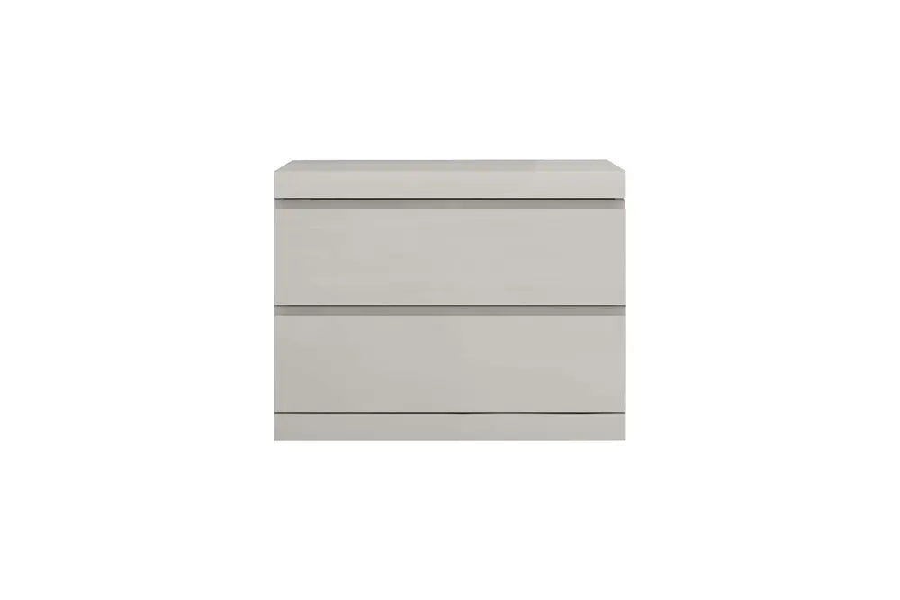 Modern Gray Woodgrain Finish 2 Drawer Nightstand HomeRoots