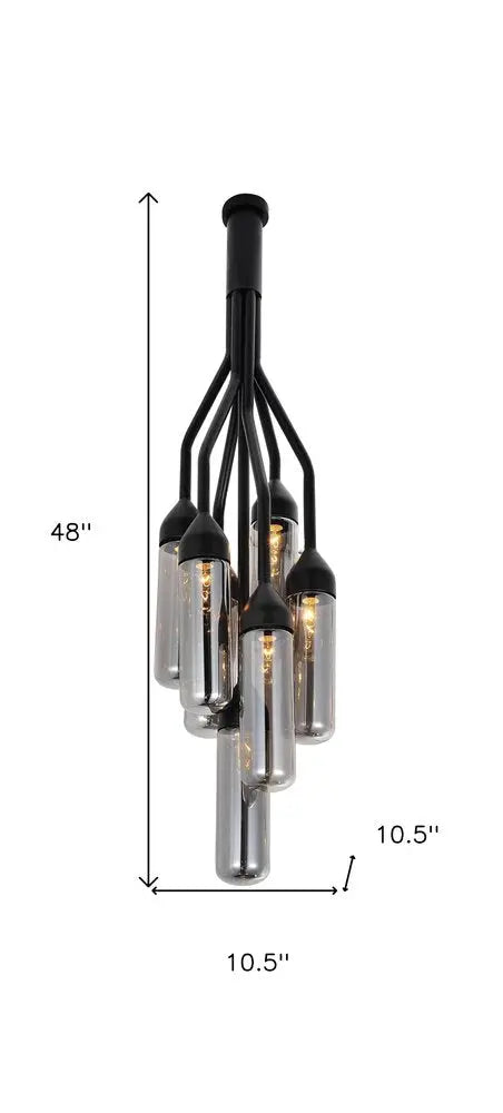 Shaded Empire Six Light Metal and Glass Flush Ceiling Light With Clear Shades HomeRoots