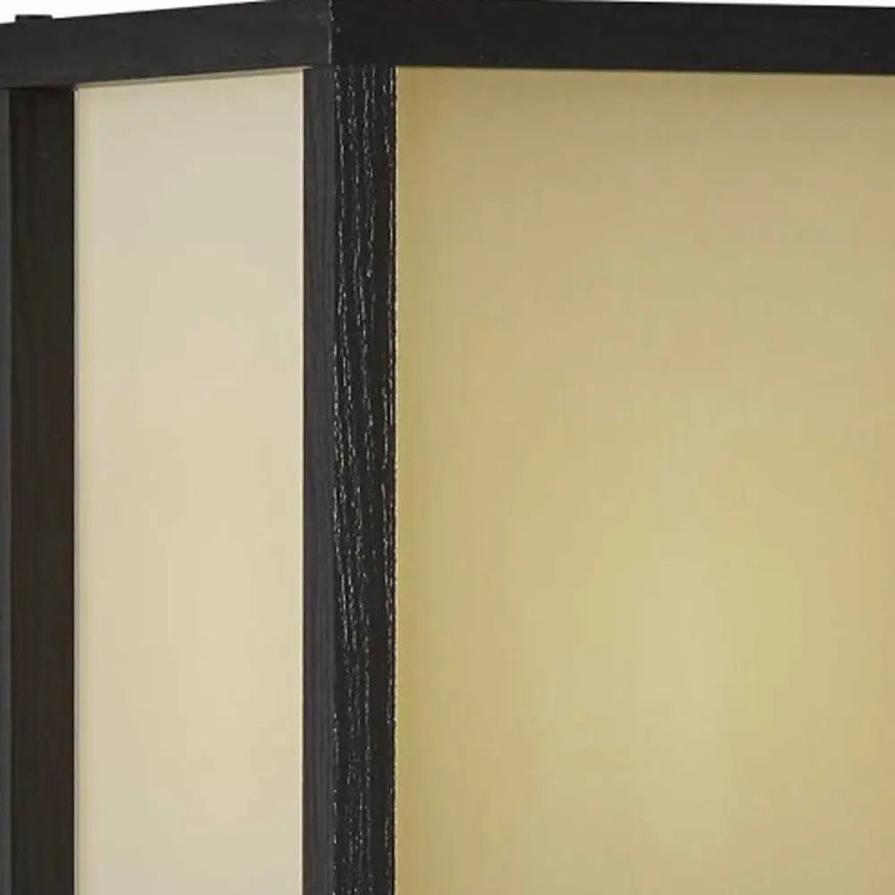 63" Black And White Solid Wood Column Floor Lamp With White Fabric Square Shade HomeRoots