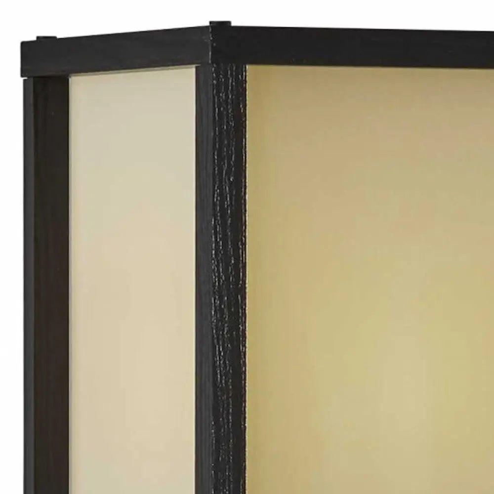 63" Black And White Solid Wood Column Floor Lamp With White Fabric Square Shade HomeRoots