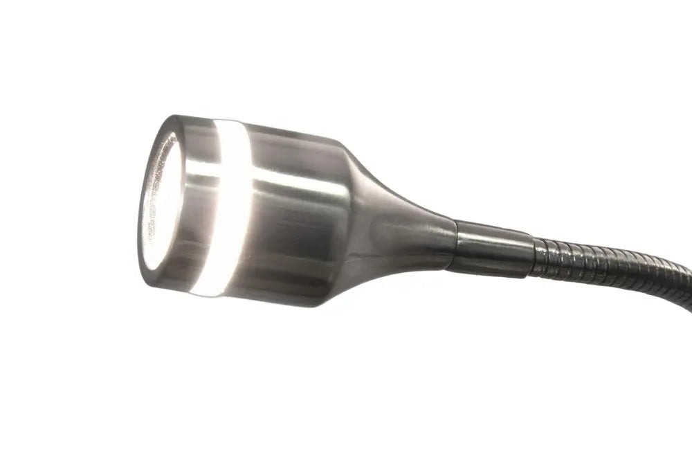 15" Black Metal Adjustable Clip On LED Table Lamp