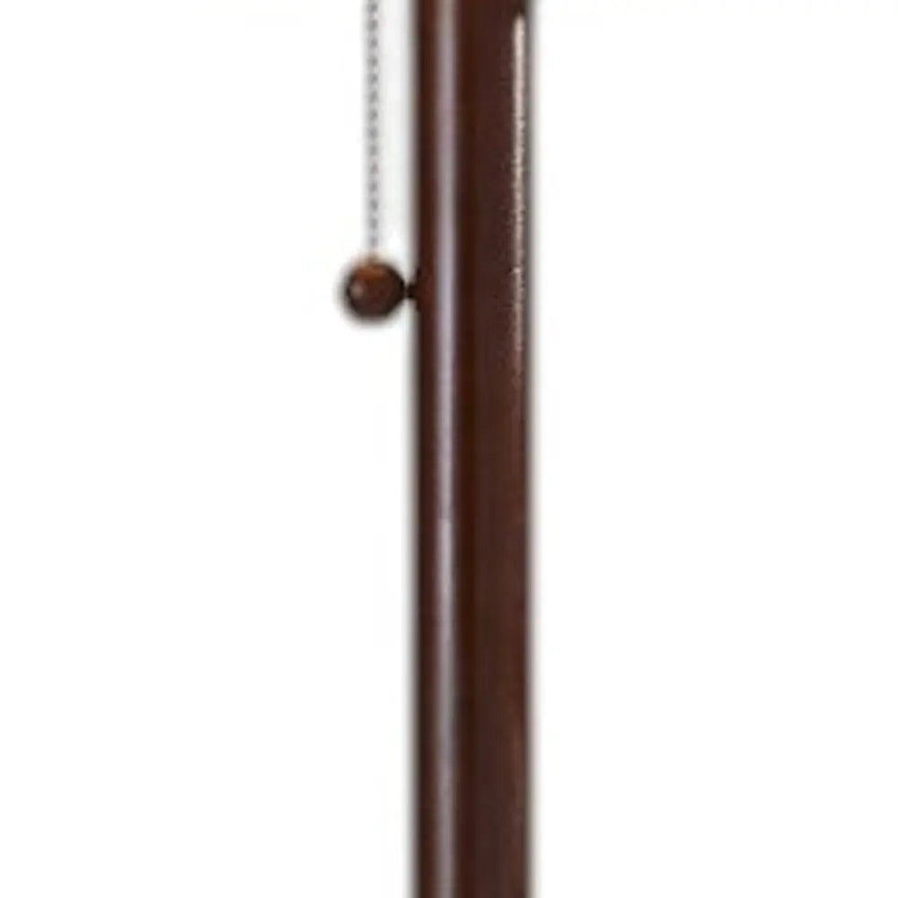 65" Brown Solid Wood Floor Lamp With Beige Linen Drum Shade HomeRoots