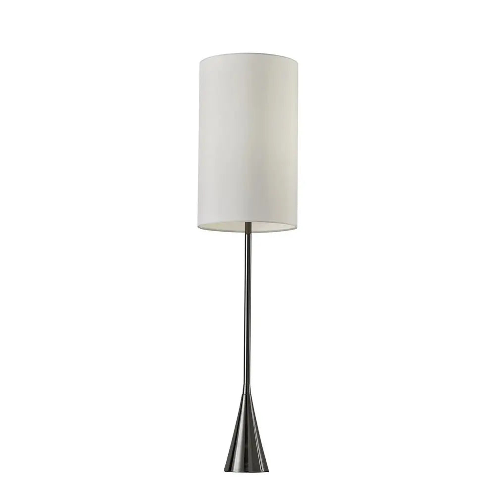 Black Nickel Finish Metal Tall White Shade Table Lamp HomeRoots