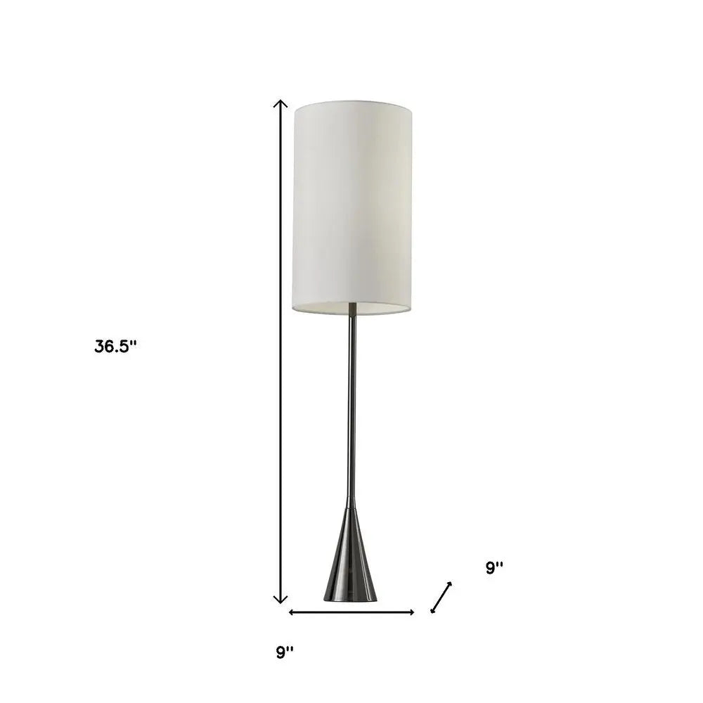 Black Nickel Finish Metal Tall White Shade Table Lamp HomeRoots