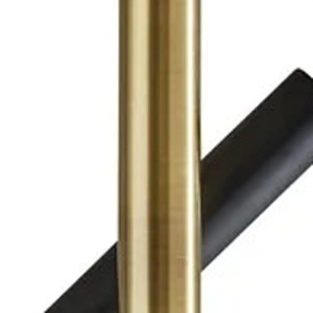 Lámpara de pie LED de metal negro de 68" con pantalla cilíndrica de metal negro